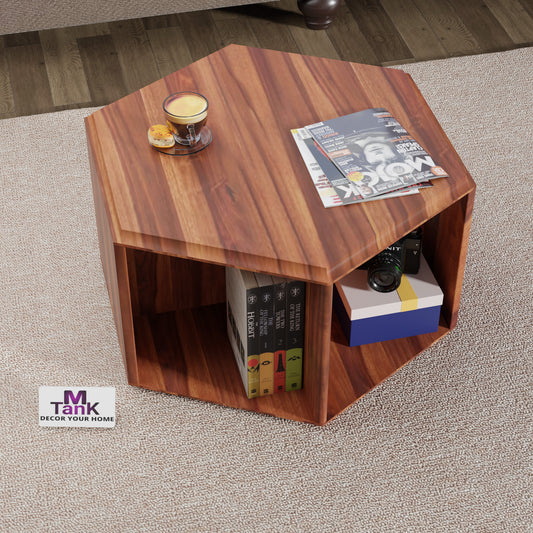 MTANK Wooden Coffee & Center Side Table with 2 Open Storage Box