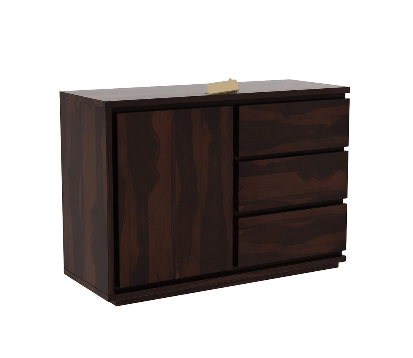 MTANK Solid Sheesham Wood Sideboard Cabinet| Wooden Chest of Drawers with Multi Drawer Storage| Luxury Multipurpose Storage Cabinet for Home & Living Room| (Walnut Finish)|