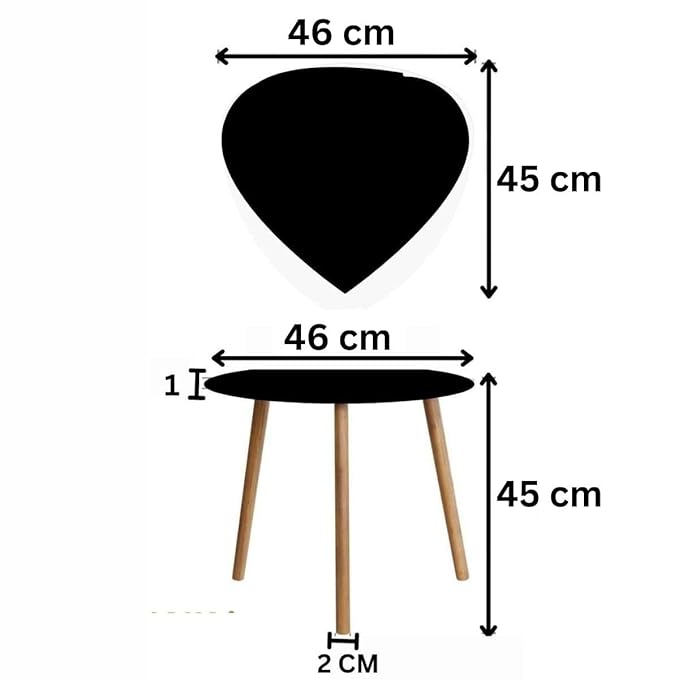 MTANK Black Nesting Coffee Table| Modern Side Table for Home and Office| Triangle Shape Coffee Table | (B-1) |