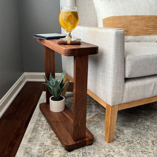 Solid Wood Bed & Sofa Side End Table Tea Table for Living Room